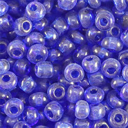 Glas rocailles kralen 6/0 (4mm) Transparent royal blue